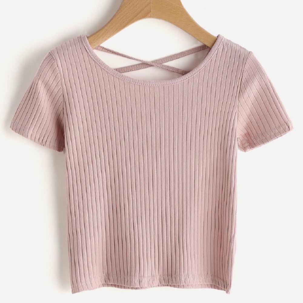 Criss Cross Back Crop Tee